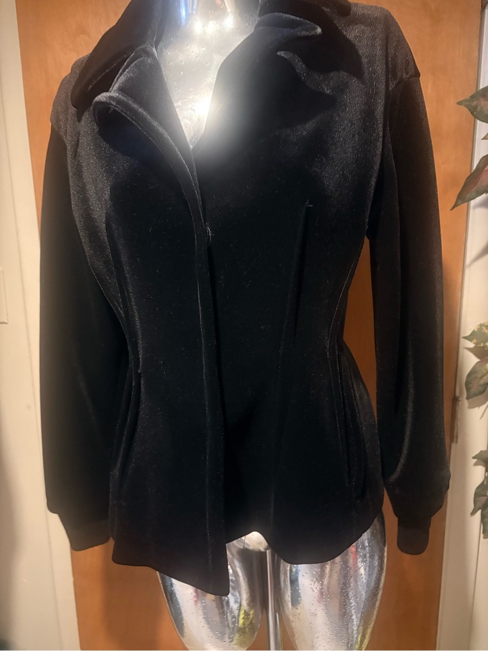 Donna Karan Black Velvet Blazer Jacket